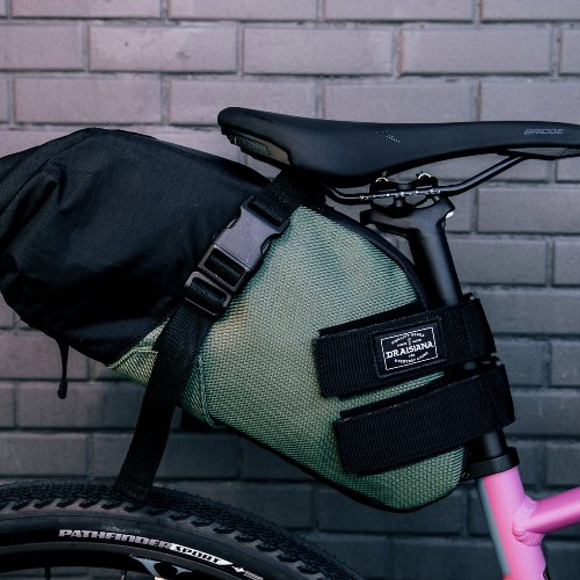 Bolso sillín impermeable Draisiana - Verde, negro -  8L 1