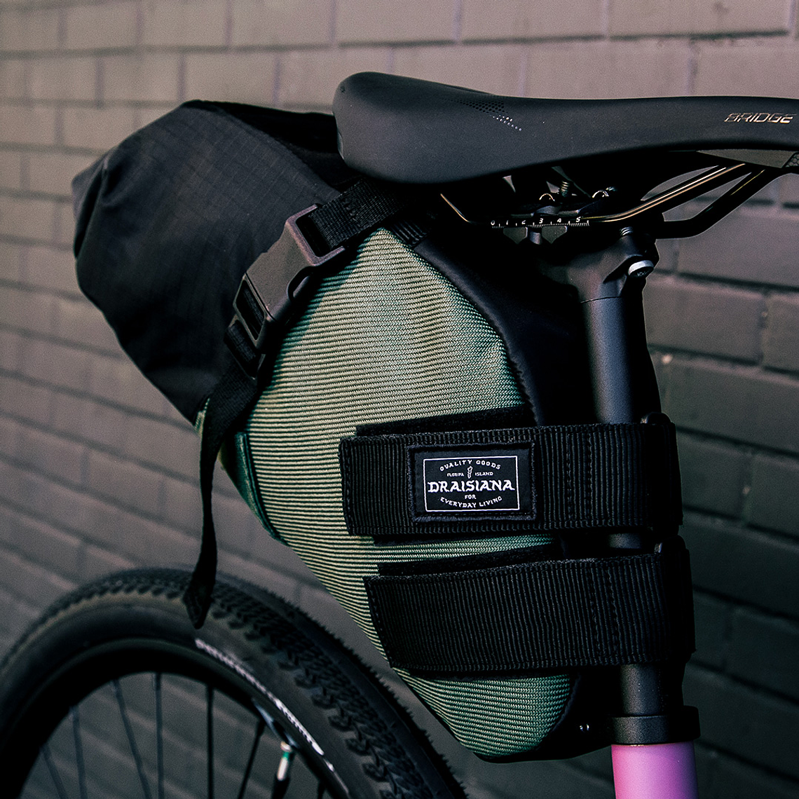 Bolso sillín impermeable Draisiana - Verde, negro -  8L 2