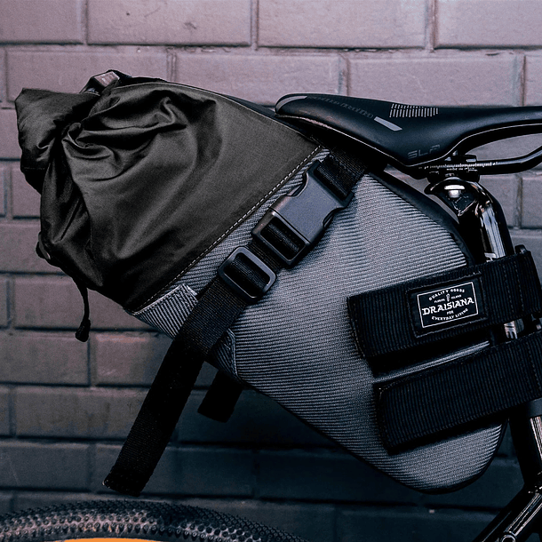 Bolso sillín impermeable Draisiana - Gris, negro - 8L 