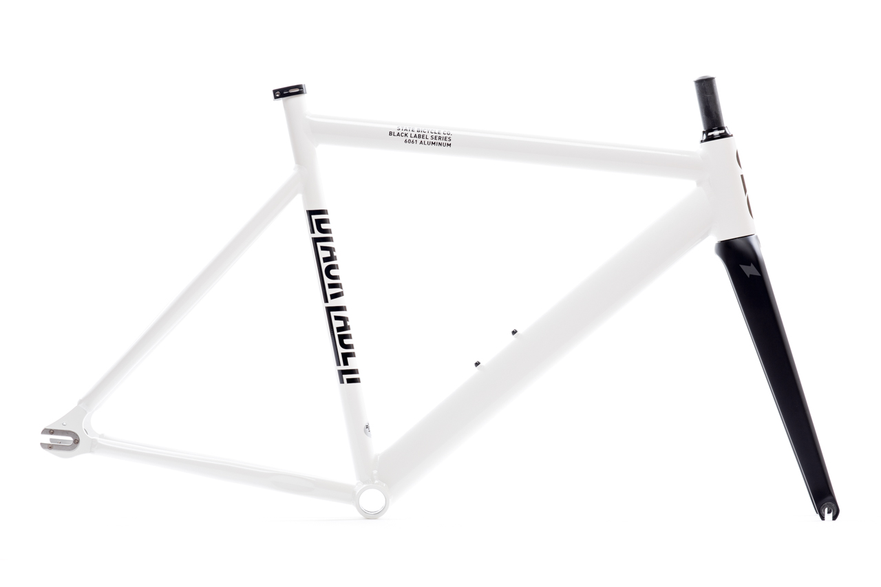 Frameset: marco y horquilla de bicicleta fixie 6061 Black Label - Pearl White 1