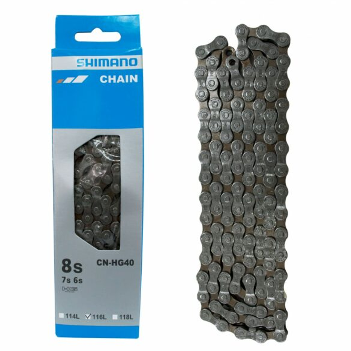 Cadena 6, 7 y 8 velocidades Shimano HG-40 - Silver 1
