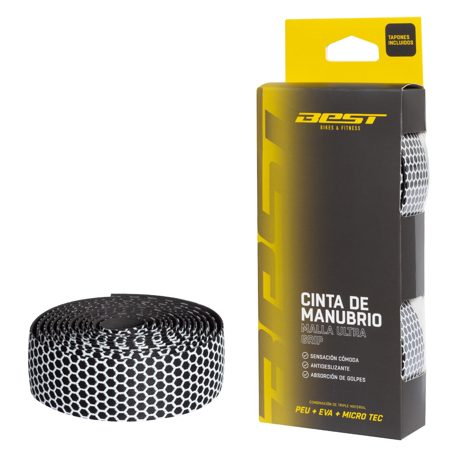 Cinta de manubrio Best - Negro, blanco 1