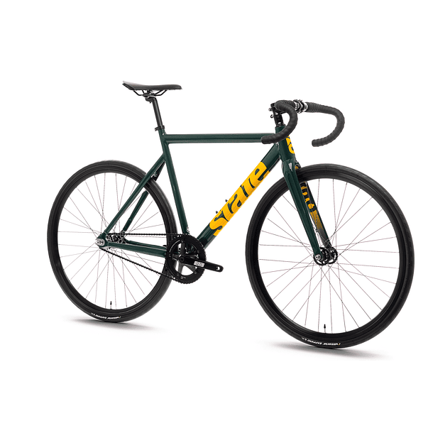 Bicicleta fixie 6061 Black Label Green Gold - 1 velocidad 7