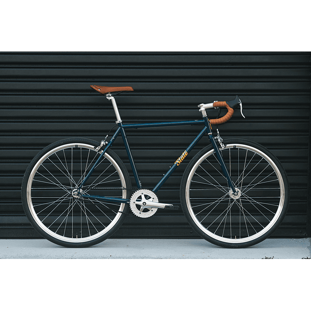 Bicicleta tracklocross 4130 Chromoly Navy Gold - Fijo y libre 17
