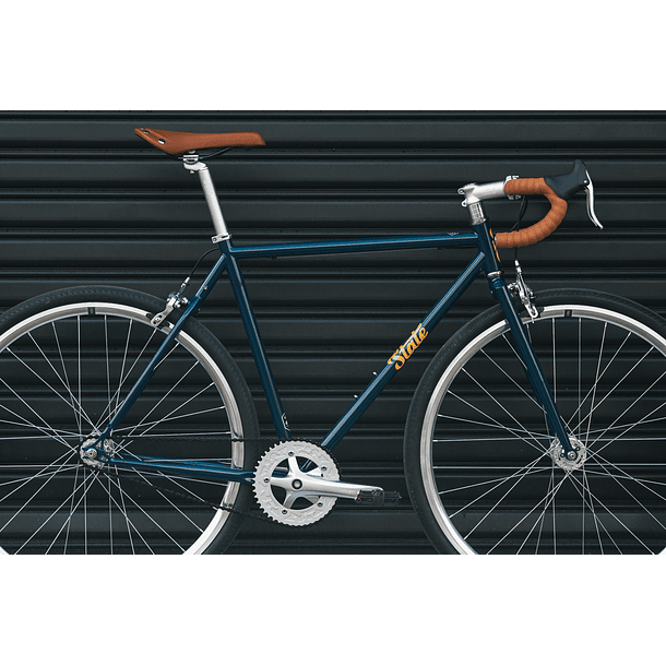 Bicicleta tracklocross 4130 Chromoly Navy Gold - Fijo y libre 19