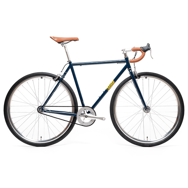 Bicicleta tracklocross 4130 Chromoly Navy Gold - Fijo y libre 5