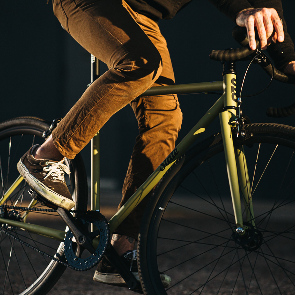 Bicicleta tracklocross 4130 Chromoly Matte Olive - Fijo y libre 6