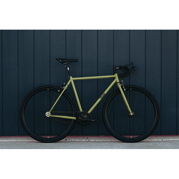 Bicicleta tracklocross 4130 Chromoly Matte Olive - Fijo y libre 18