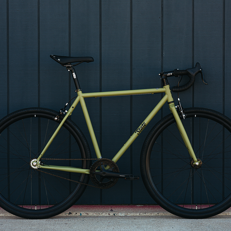 Bicicleta tracklocross 4130 Chromoly Matte Olive - Fijo y libre 18