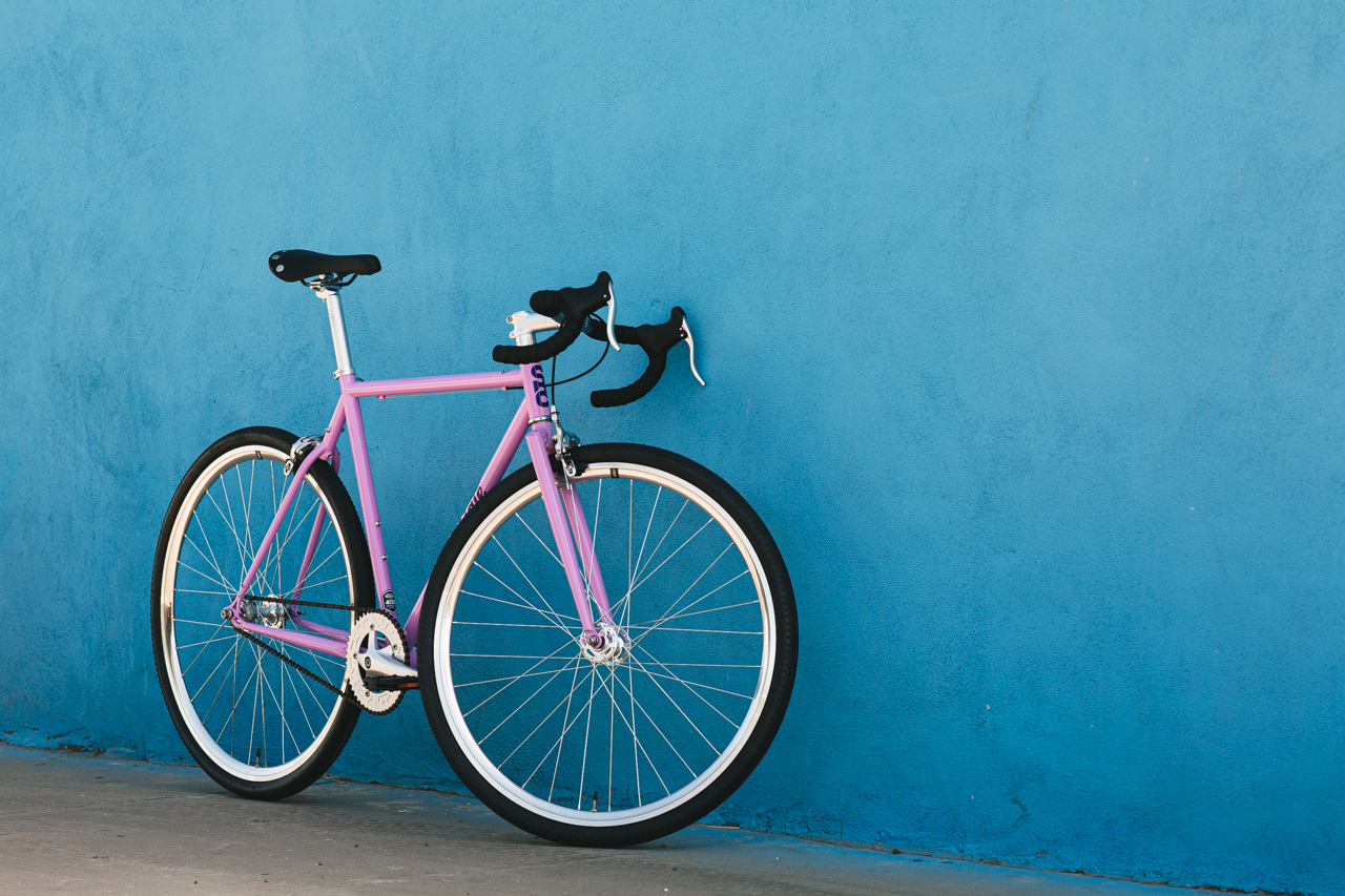 Bicicleta tracklocross 4130 Chromoly Purple - Fijo y libre 12