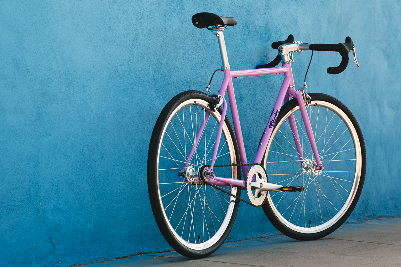 Bicicleta tracklocross 4130 Chromoly Purple - Fijo y libre 13