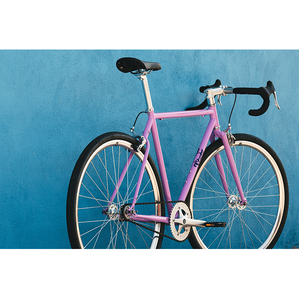 Bicicleta tracklocross 4130 Chromoly Purple - Fijo y libre 14