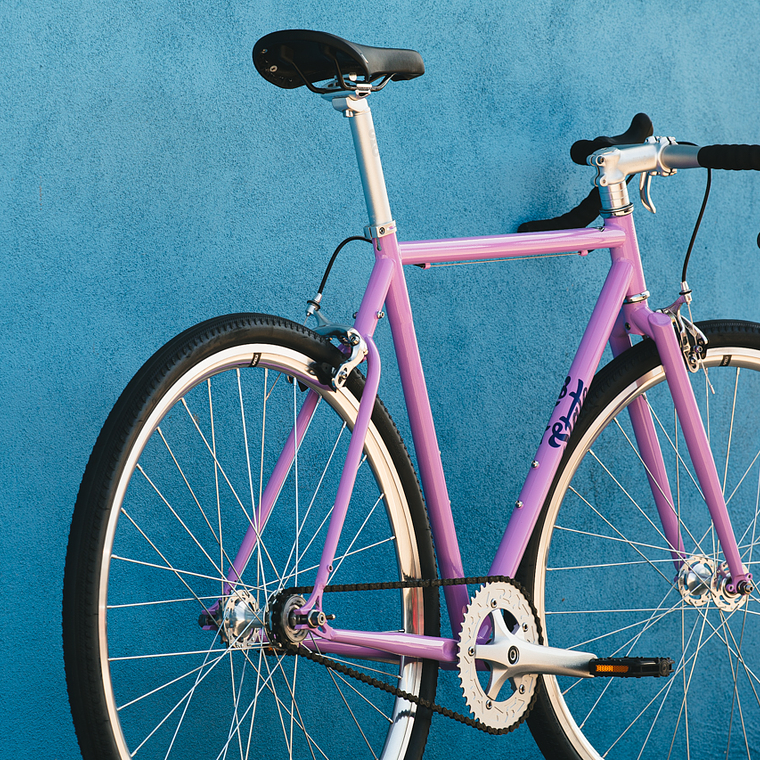 Bicicleta tracklocross 4130 Chromoly Purple - Fijo y libre 14