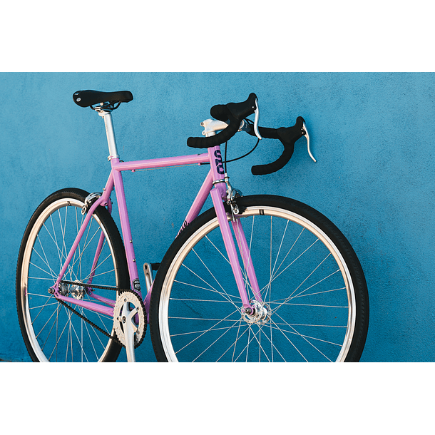 Bicicleta tracklocross 4130 Chromoly Purple - Fijo y libre 15