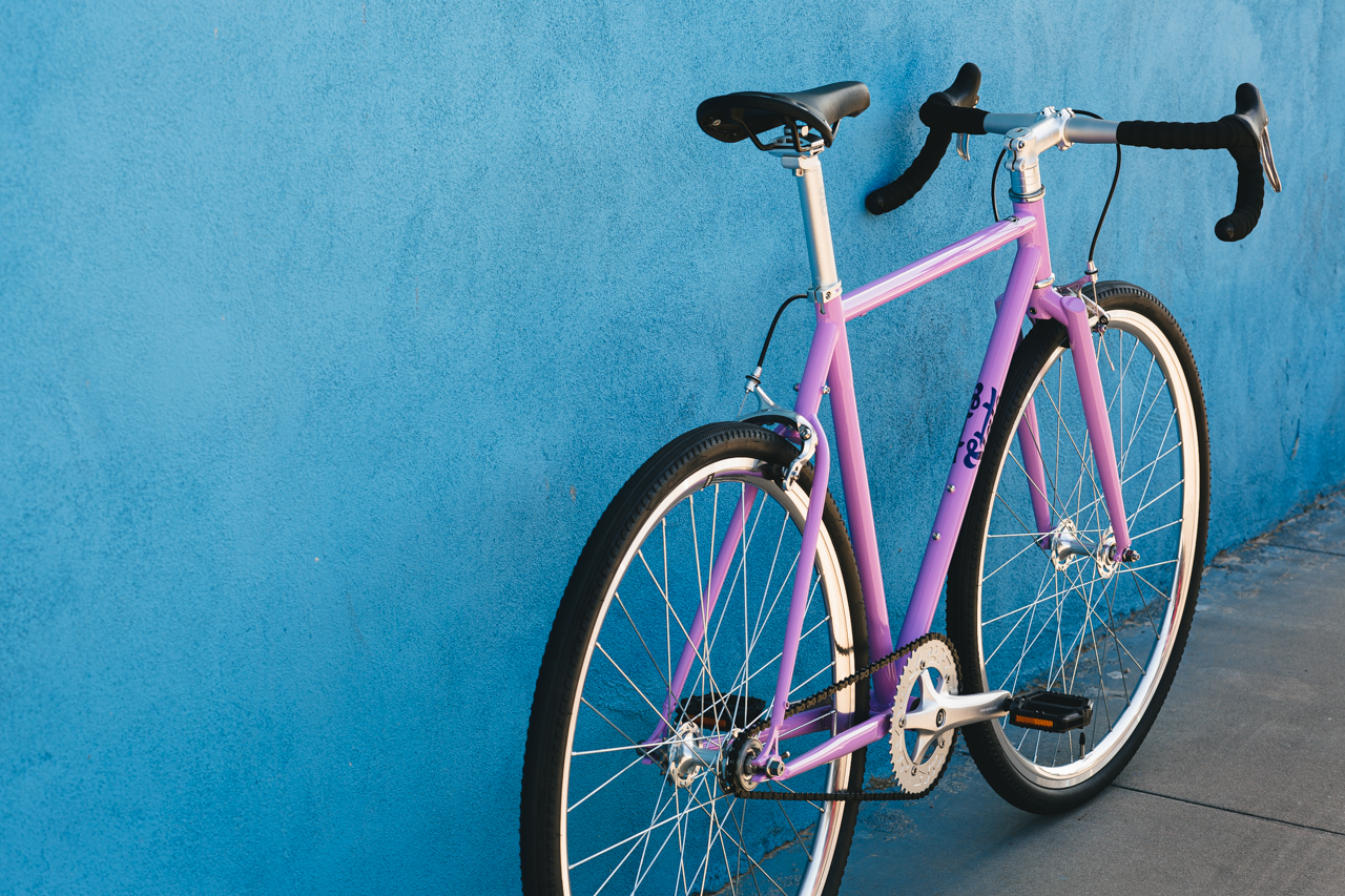 Bicicleta tracklocross 4130 Chromoly Purple - Fijo y libre 18