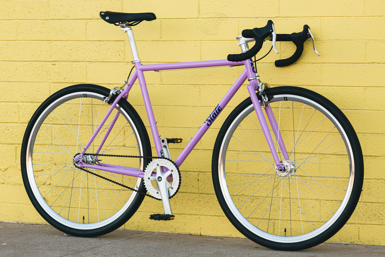 Bicicleta tracklocross 4130 Chromoly Purple - Fijo y libre 23