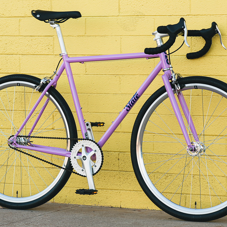 Bicicleta tracklocross 4130 Chromoly Purple - Fijo y libre 23