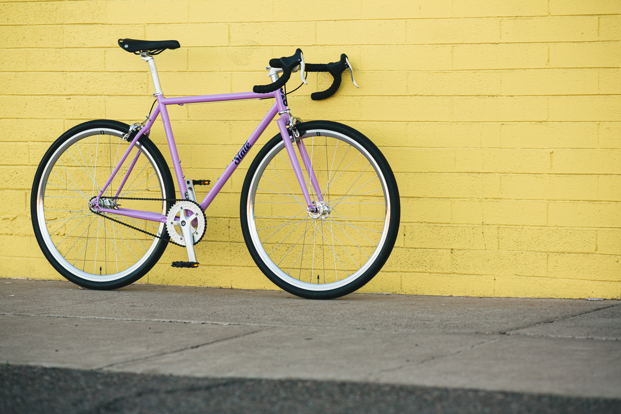 Bicicleta tracklocross 4130 Chromoly Purple - Fijo y libre 24