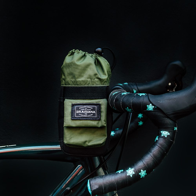 Bolso porta botella impermeable Draisiana - Negro, verde - 1L 1