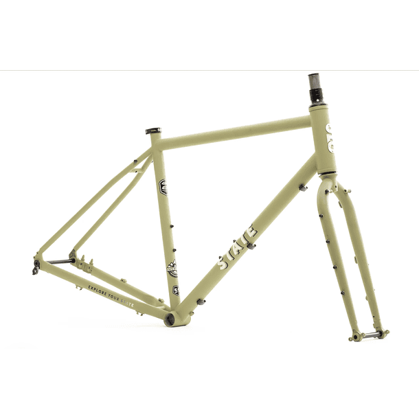 Frameset: marco y horquilla bicicleta gravel 4130 All Road - Matte Olive 1
