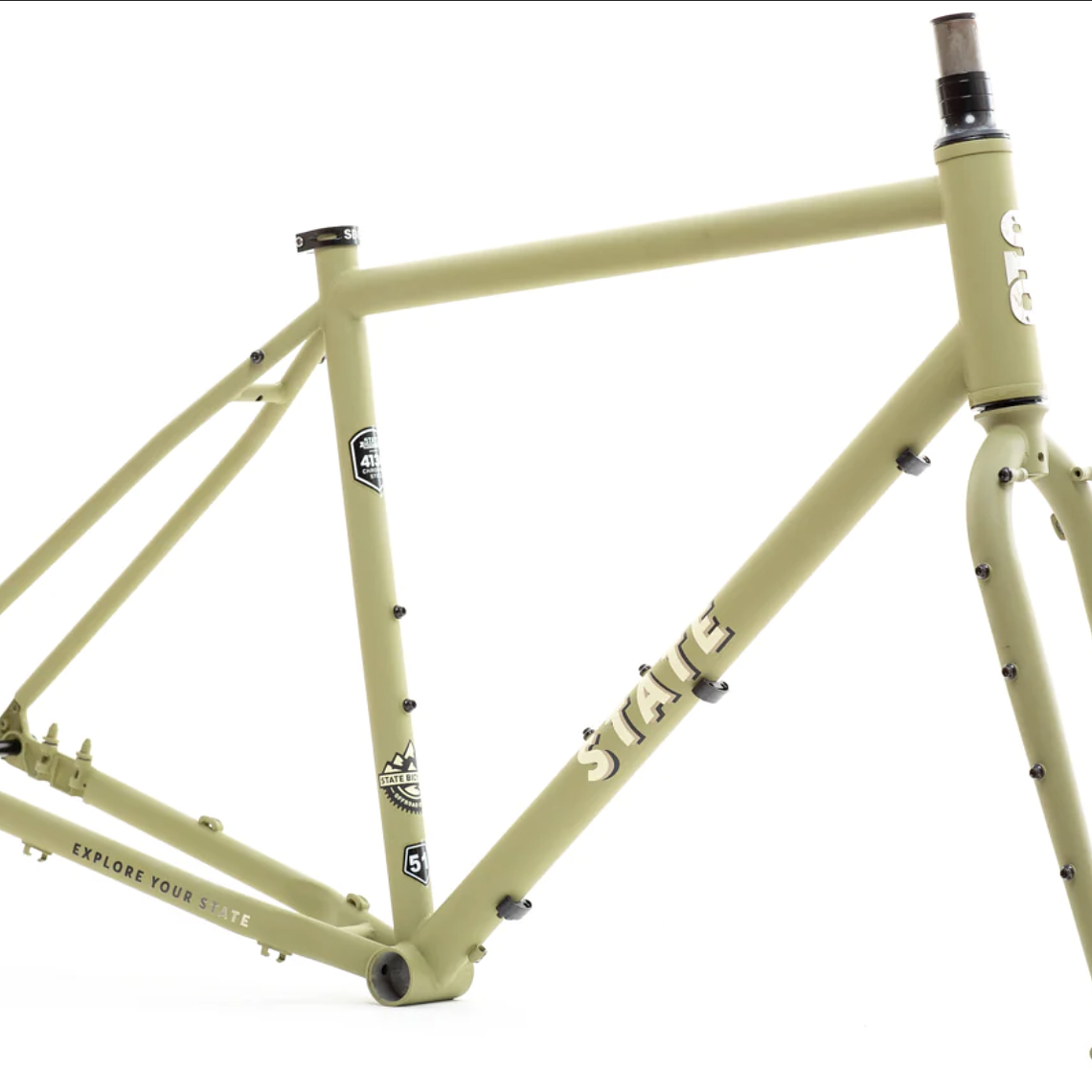 Frameset: marco y horquilla bicicleta gravel 4130 All Road - Matte Olive 1