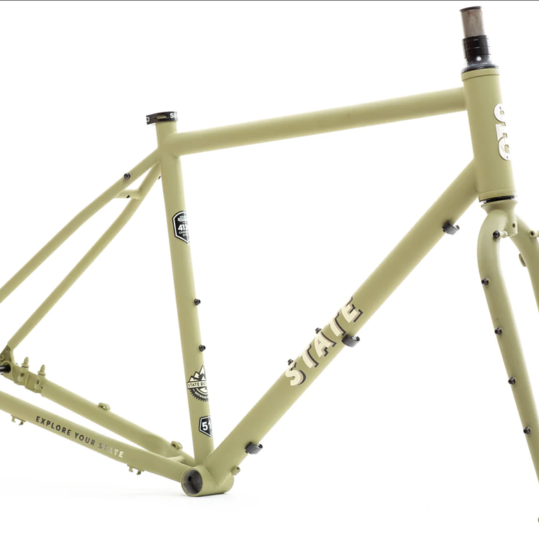 Frameset: marco y horquilla bicicleta gravel 4130 All Road - Matte Olive 1