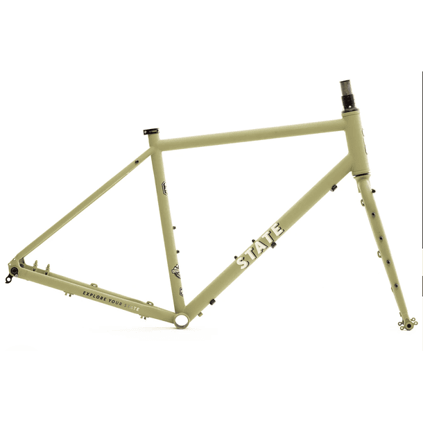 Frameset: marco y horquilla bicicleta gravel 4130 All Road - Matte Olive 2