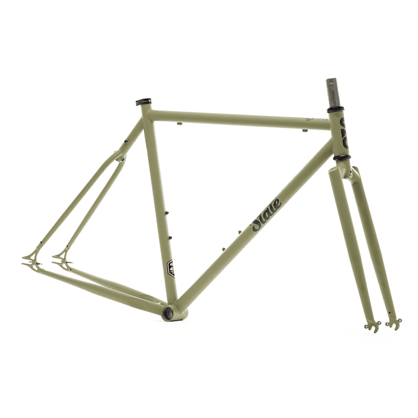 Frameset: marco y horquilla bicicleta tracklocross 4130 Chromoly - Matte Olive 2