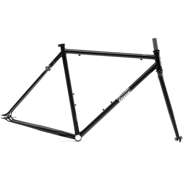 Frameset: marco y horquilla bicicleta tracklocross 4130 Chromoly - Black mirror 2
