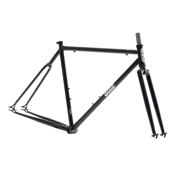 Frameset: marco y horquilla bicicleta tracklocross 4130 Chromoly - Black mirror 1