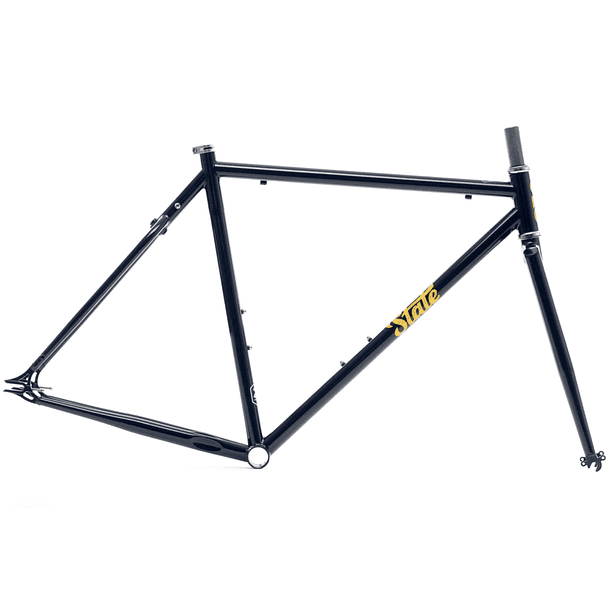 Frameset: marco y horquilla bicicleta tracklocross 4130 Chromoly - Navy gold 2