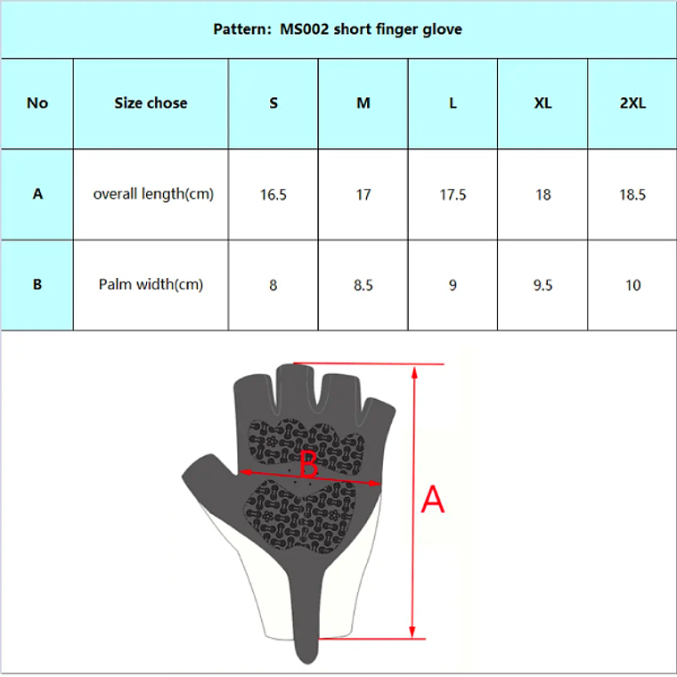 Guantes cortos Mcycle - Azul, celeste 5