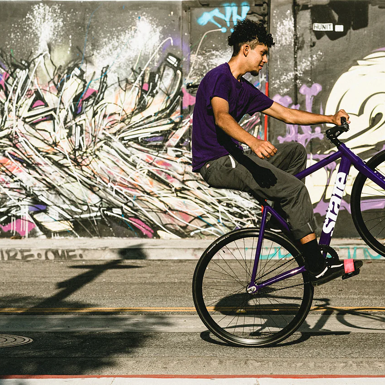 Bicicleta fixie 6061 Black Label Purple - 1 velocidad  8