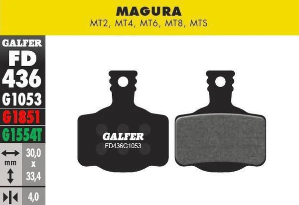 Pastillas Galfer Magura MT2, MT4, MT6, MT8, MTS  1