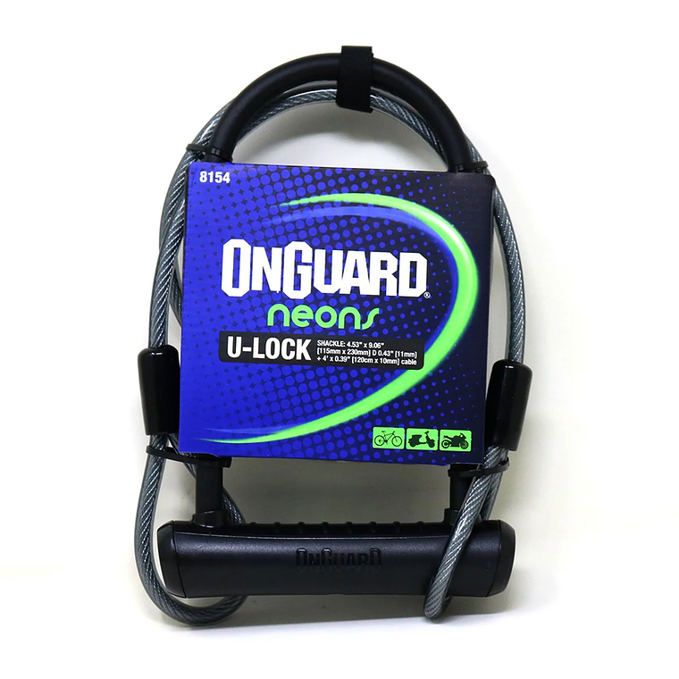 Candado OnGuard Llave U-Lock NS Cable 115X230mm Negro  1