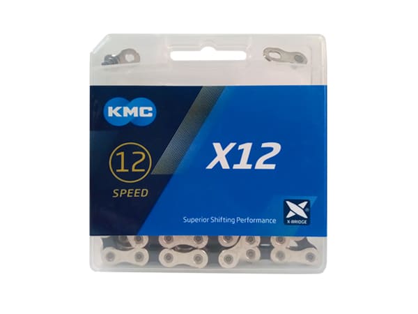 Cadena Kmc X12 Silver, negro 1/2x11/128x126L 1