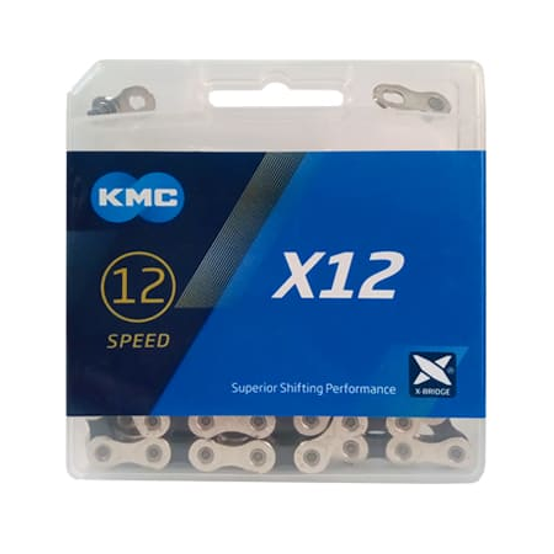 Cadena Kmc X12 Silver, negro 1/2x11/128x126L 1
