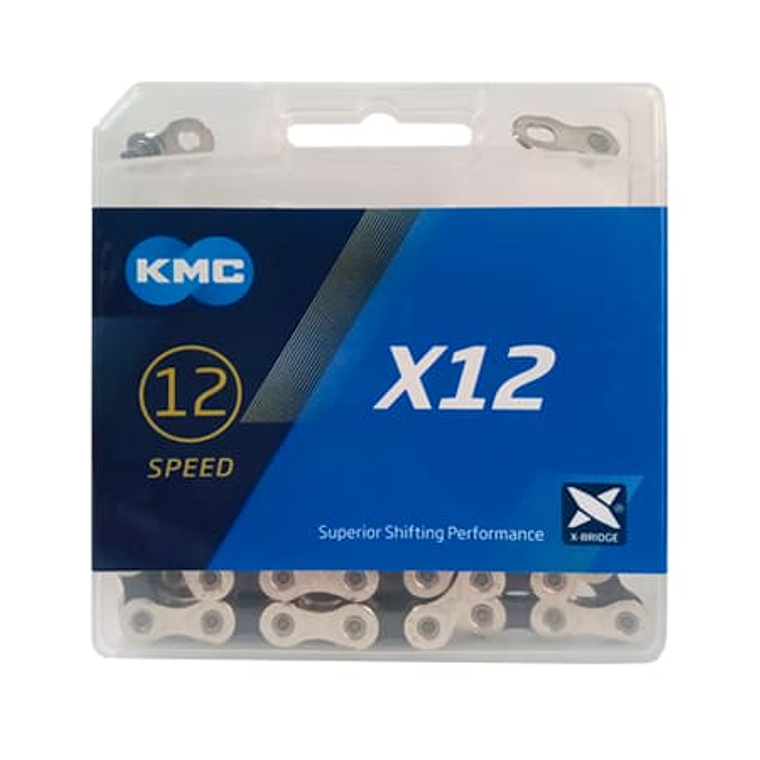 Cadena Kmc X12 Silver, negro 1/2x11/128x126L 1