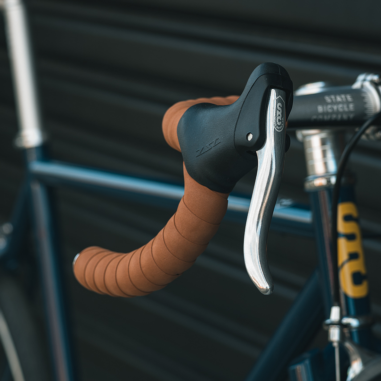 Bicicleta tracklocross 4130 Chromoly Navy Gold - Fijo y libre- Drop Bar 10