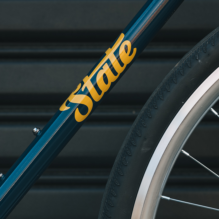 Bicicleta tracklocross 4130 Chromoly Navy Gold - Fijo y libre- Drop Bar 11