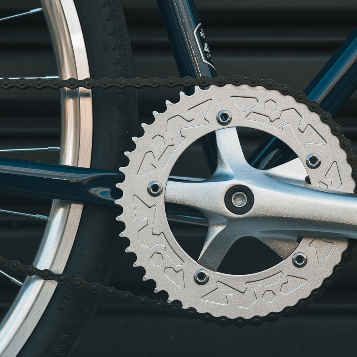 Bicicleta tracklocross 4130 Chromoly Navy Gold - Fijo y libre- Drop Bar 12