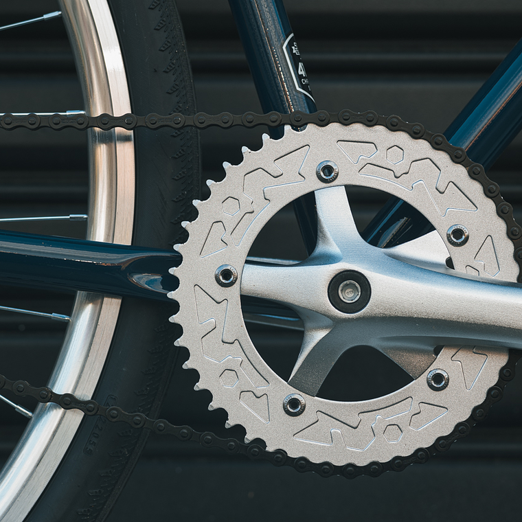 Bicicleta tracklocross 4130 Chromoly Navy Gold - Fijo y libre- Drop Bar 12