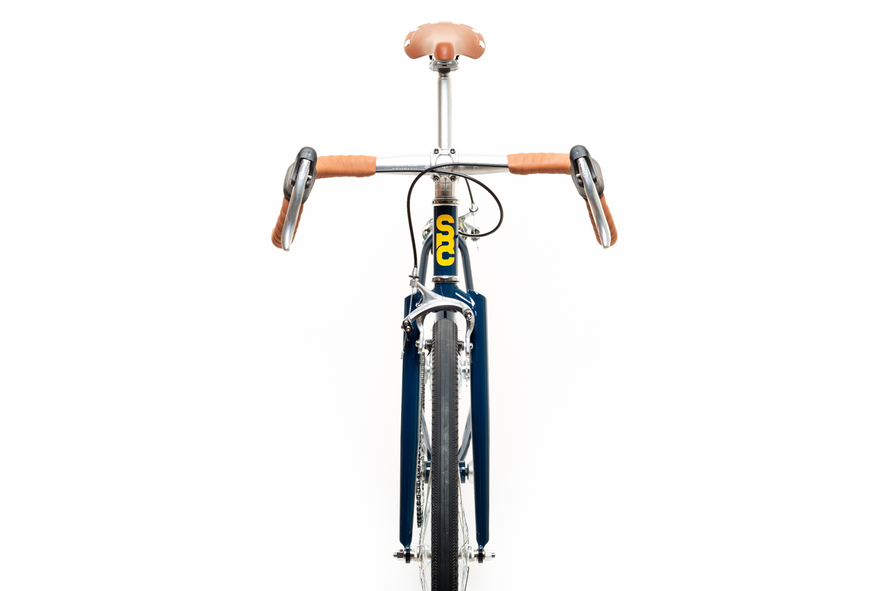 Bicicleta tracklocross 4130 Chromoly Navy Gold - Fijo y libre- Drop Bar 3