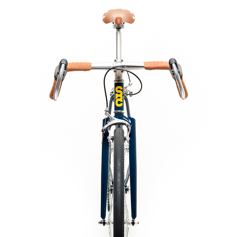 Bicicleta tracklocross 4130 Chromoly Navy Gold - Fijo y libre- Drop Bar 3