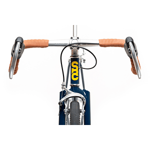 Bicicleta tracklocross 4130 Chromoly Navy Gold - Fijo y libre- Drop Bar