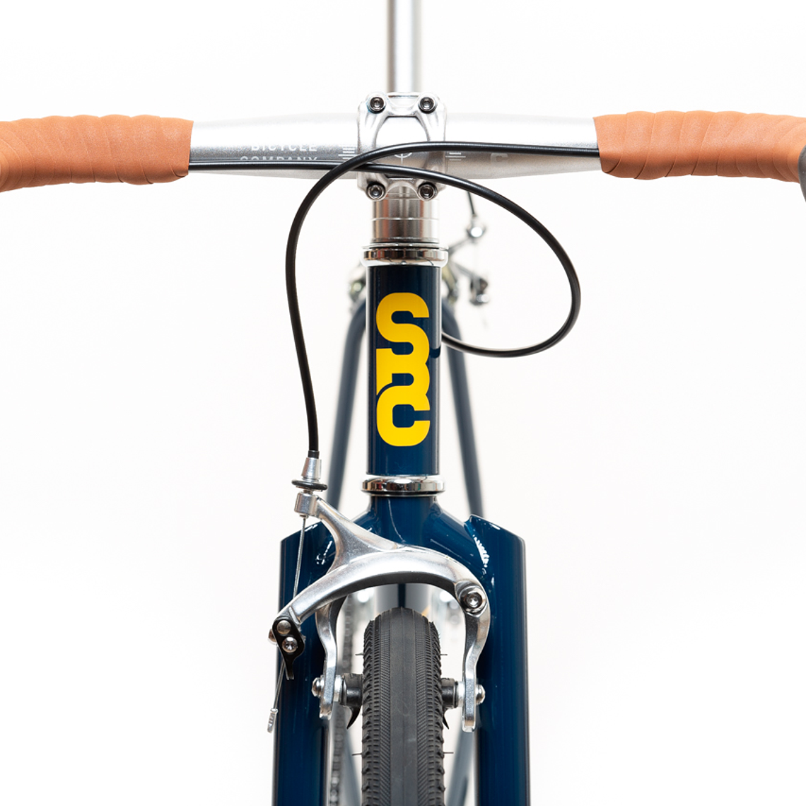 Bicicleta tracklocross 4130 Chromoly Navy Gold - Fijo y libre- Drop Bar 2