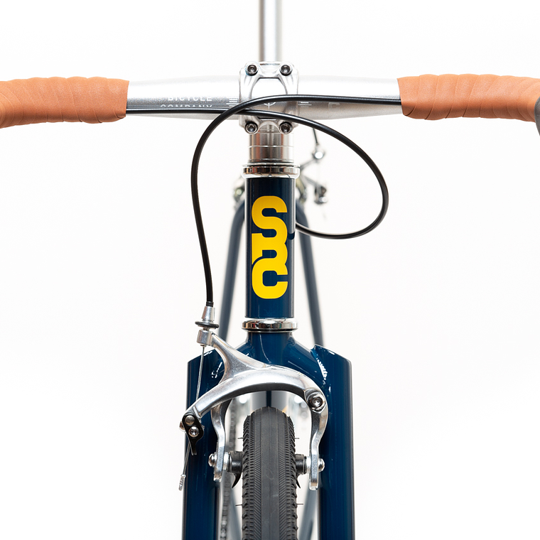 Bicicleta tracklocross 4130 Chromoly Navy Gold - Fijo y libre- Drop Bar 2