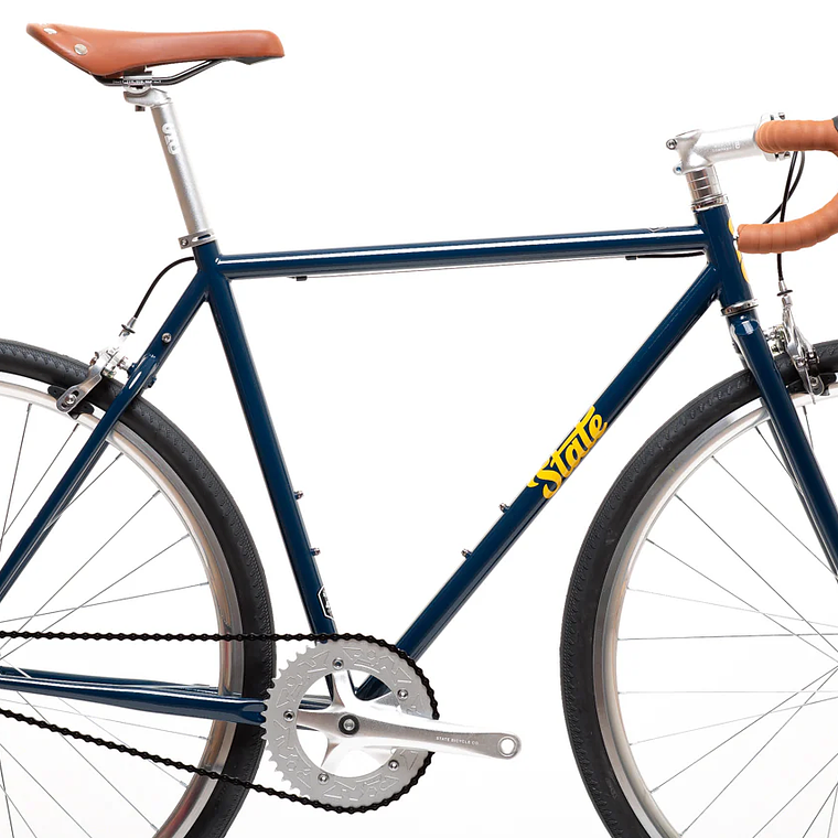 Bicicleta tracklocross 4130 Chromoly Navy Gold - Fijo y libre- Drop Bar 4