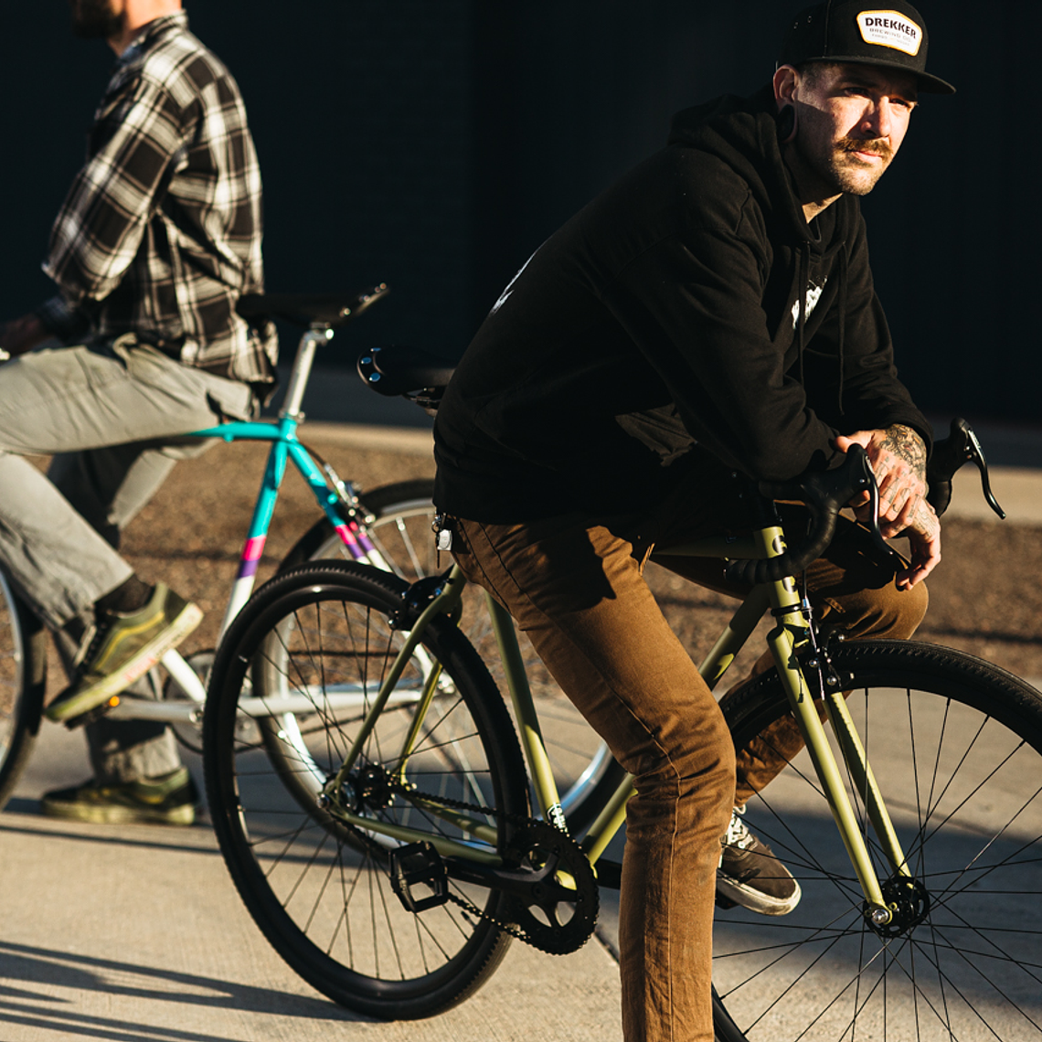 Bicicleta tracklocross 4130 Chromoly Matte Olive - Fijo y libre- Drop Bar 6