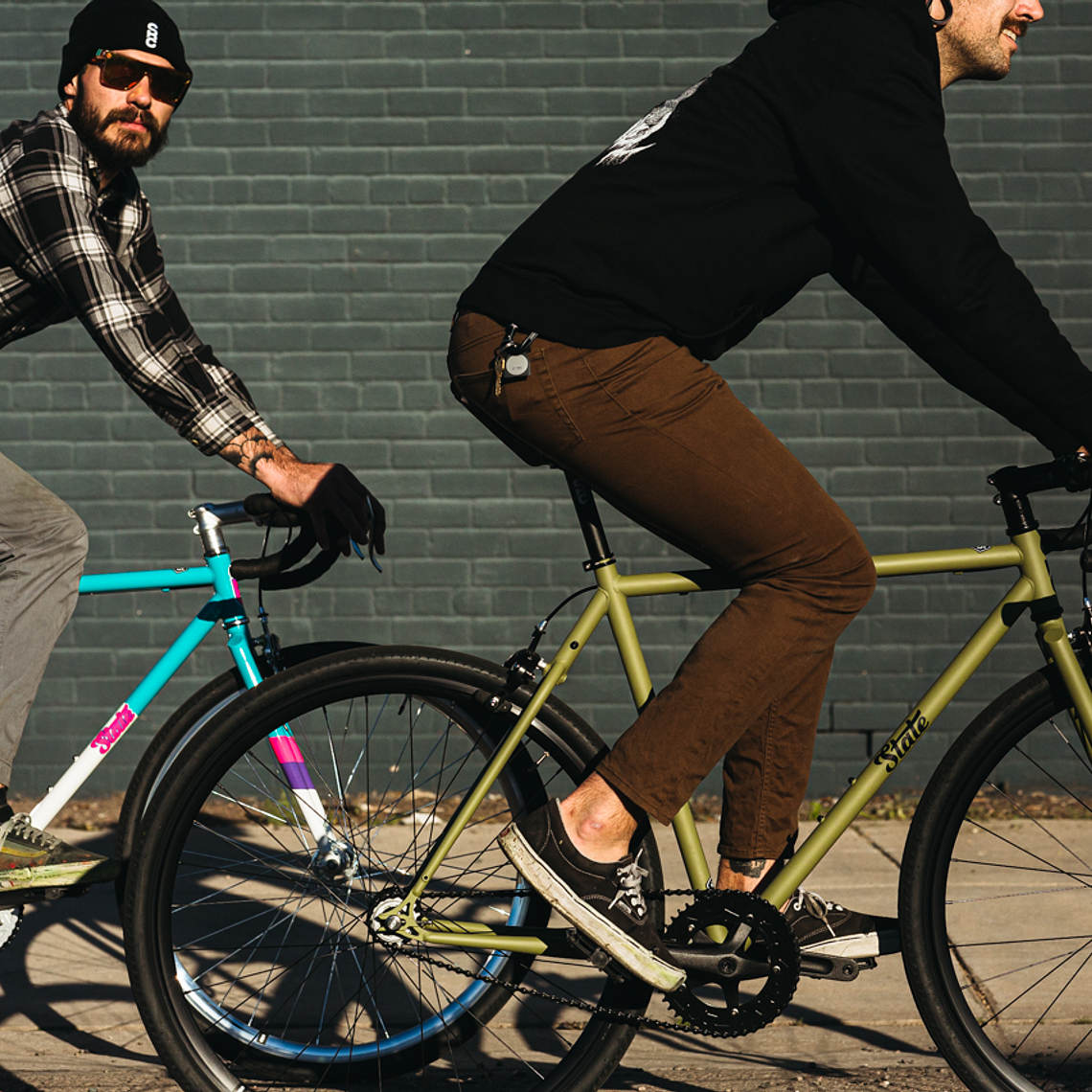 Bicicleta tracklocross 4130 Chromoly Matte Olive - Fijo y libre- Drop Bar 7